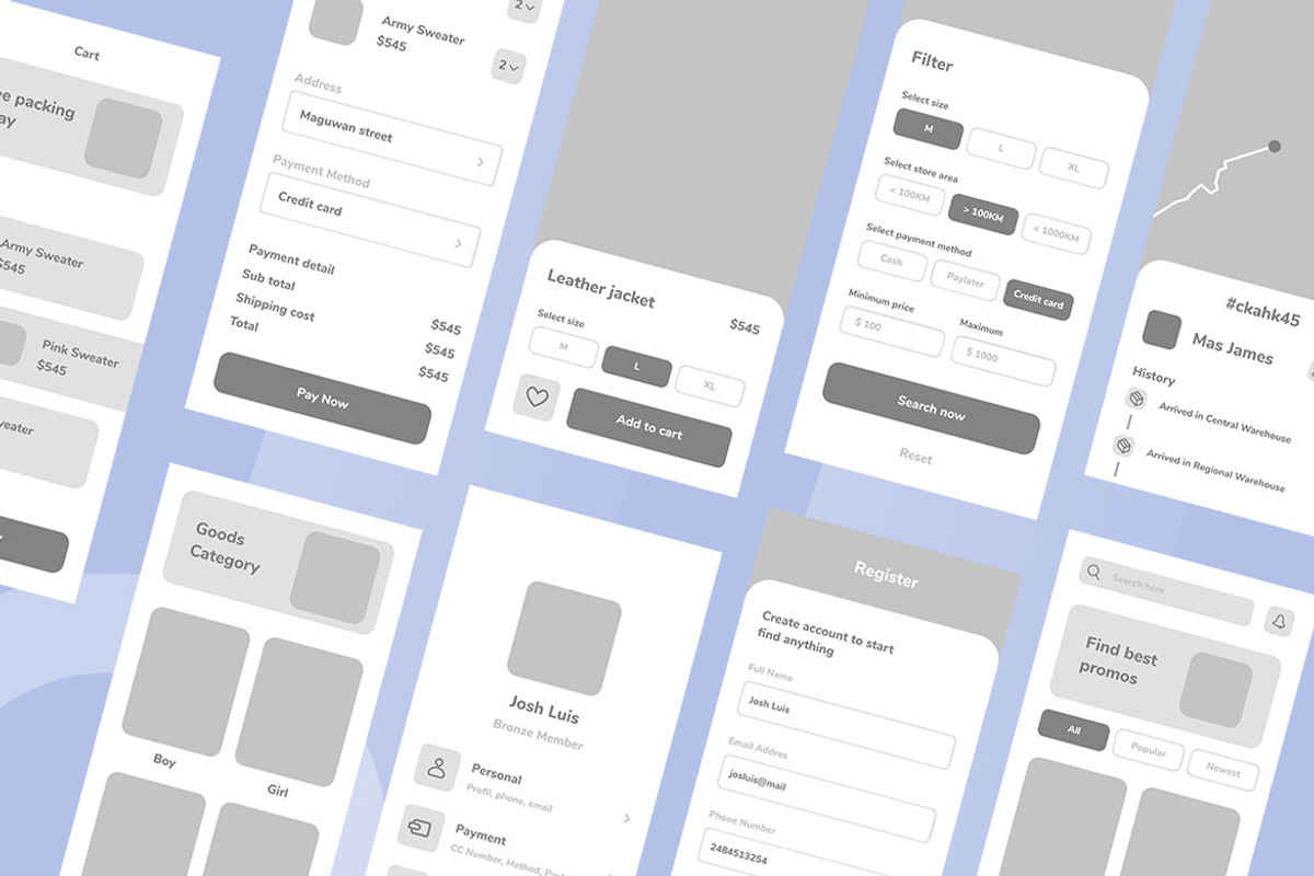 ecommerce Wireframe Apps, a Wireframe Template by INSPR STD (Photo 4 of 6)