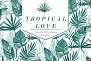 TROPICAL LOVE - Gouache Clipart Pack, an Object Graphic by Yashroom (Thumbnail 1 of 3)