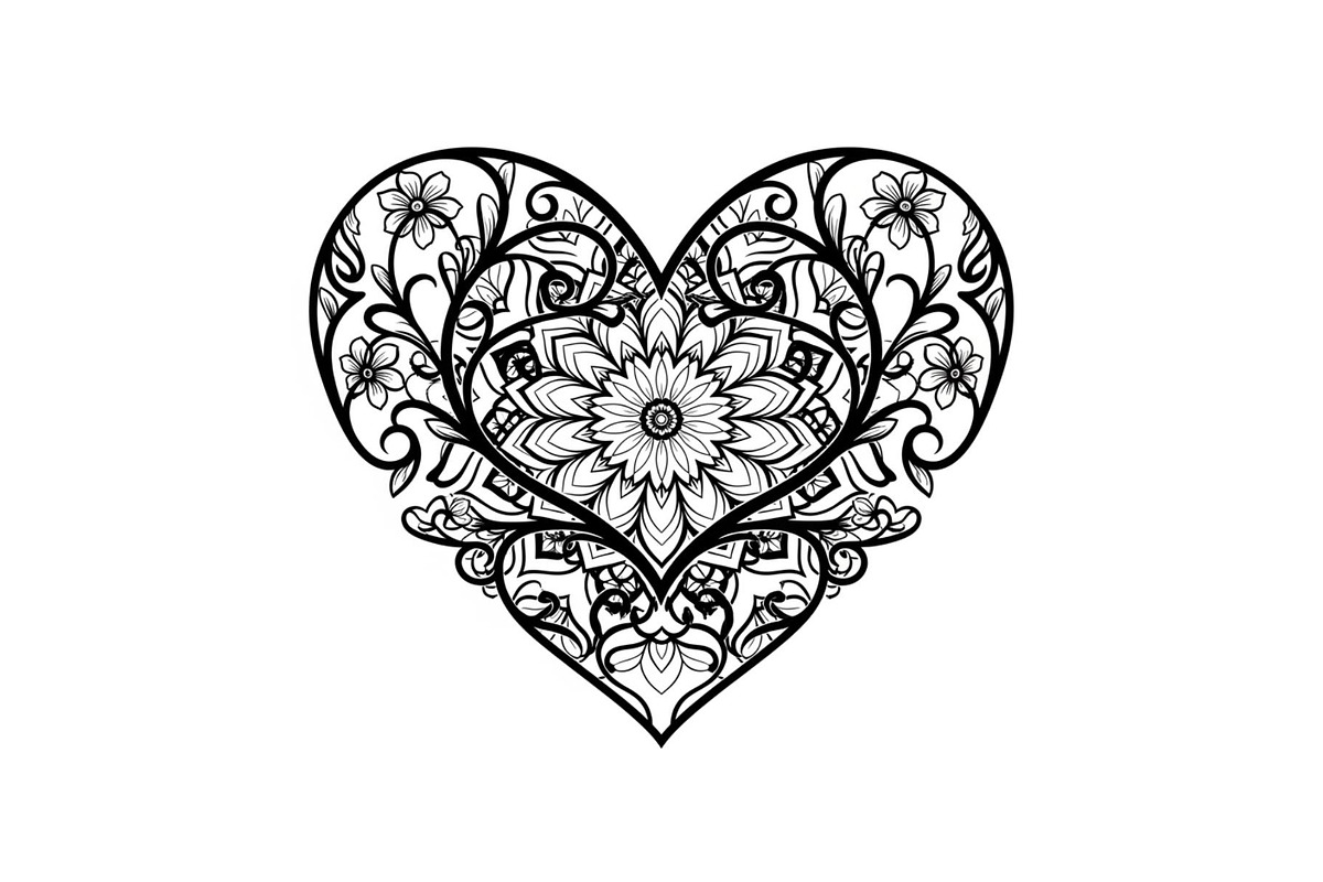 Ornamental Heart Silhouette Bundle, an Illustration by jahid234 (Photo 28 of 31)