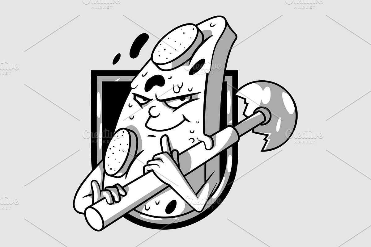 Pizza Badge!, a Food Illustration by pedrors