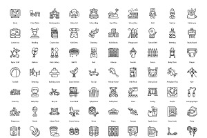 Kindergarten Premium Outline Icons