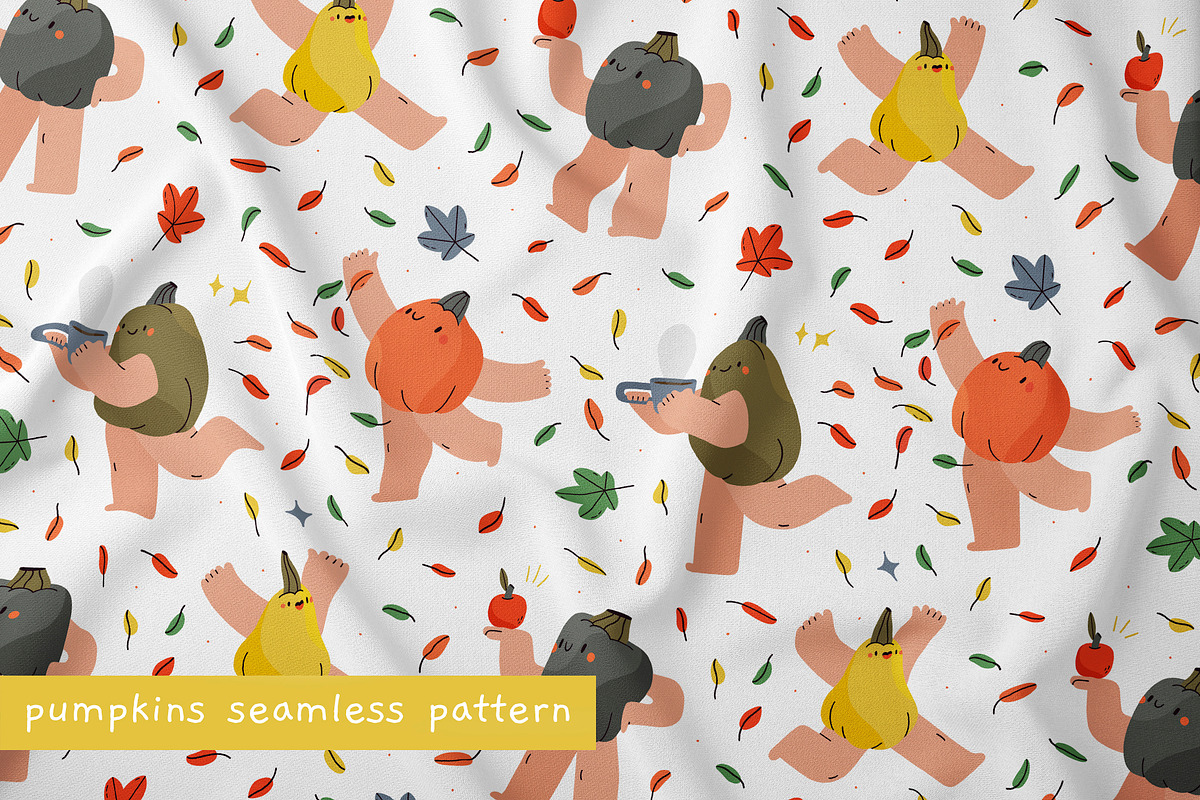 Pumpkin Season Pattern + Characters, a Pattern Graphic by iliveinoctober (Photo 2 of 11)