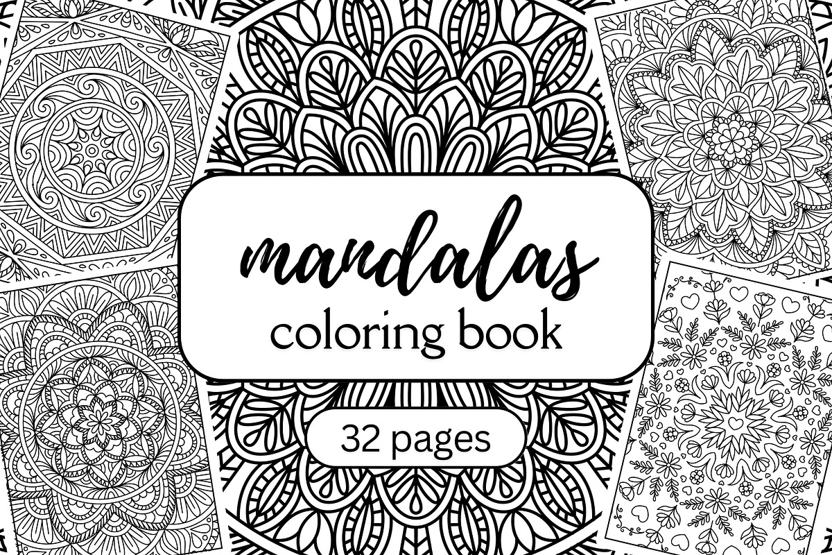 Mandalas Adult Coloring Book, a Brochure Template by Kristina Chistiakova (Photo 1 of 6)