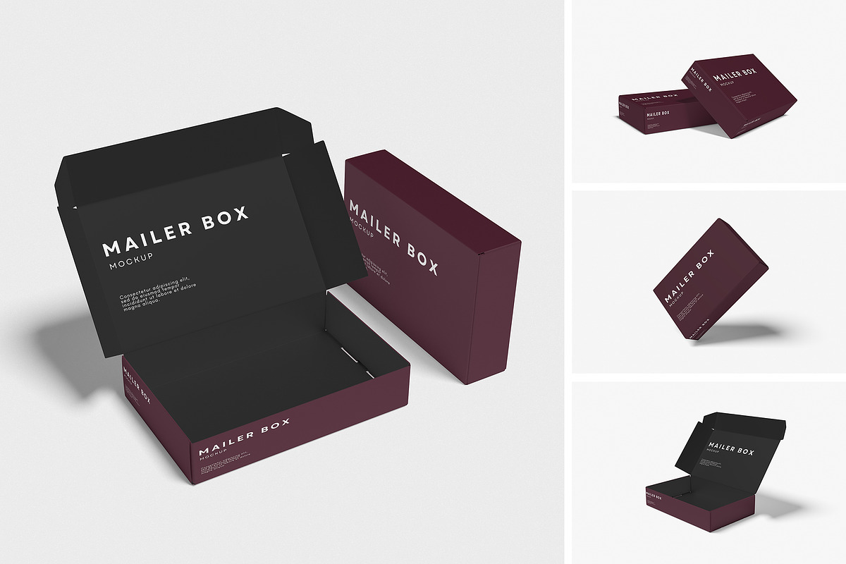 Mailer Box Mockup, a Packaging Mockup by xavier_studio (Photo 1 of 5)