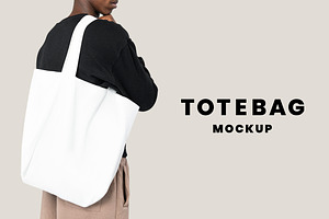 White Tote Bag Mockup Reusable