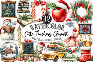 Cute Teachers Clipart, an Illustration by Designking