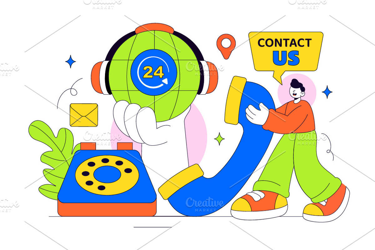 10 Contact Us Illustration, a Technology Illustration by denayunebgt (Photo 3 of 4)