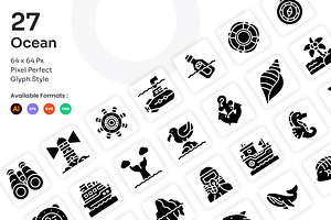 Ocean Icons Set - Glyph, a Solid Icon by Kmg Design
