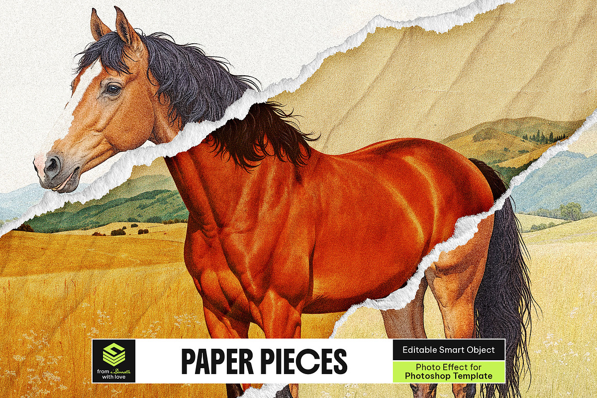 Paper Pieces Photo Effect, a Layer Style Add-On by iDoodle Studio (Photo 1 of 4)