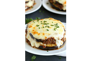 Delicious eggplant parmesan with, a Food & Drink Photo by Lermont51