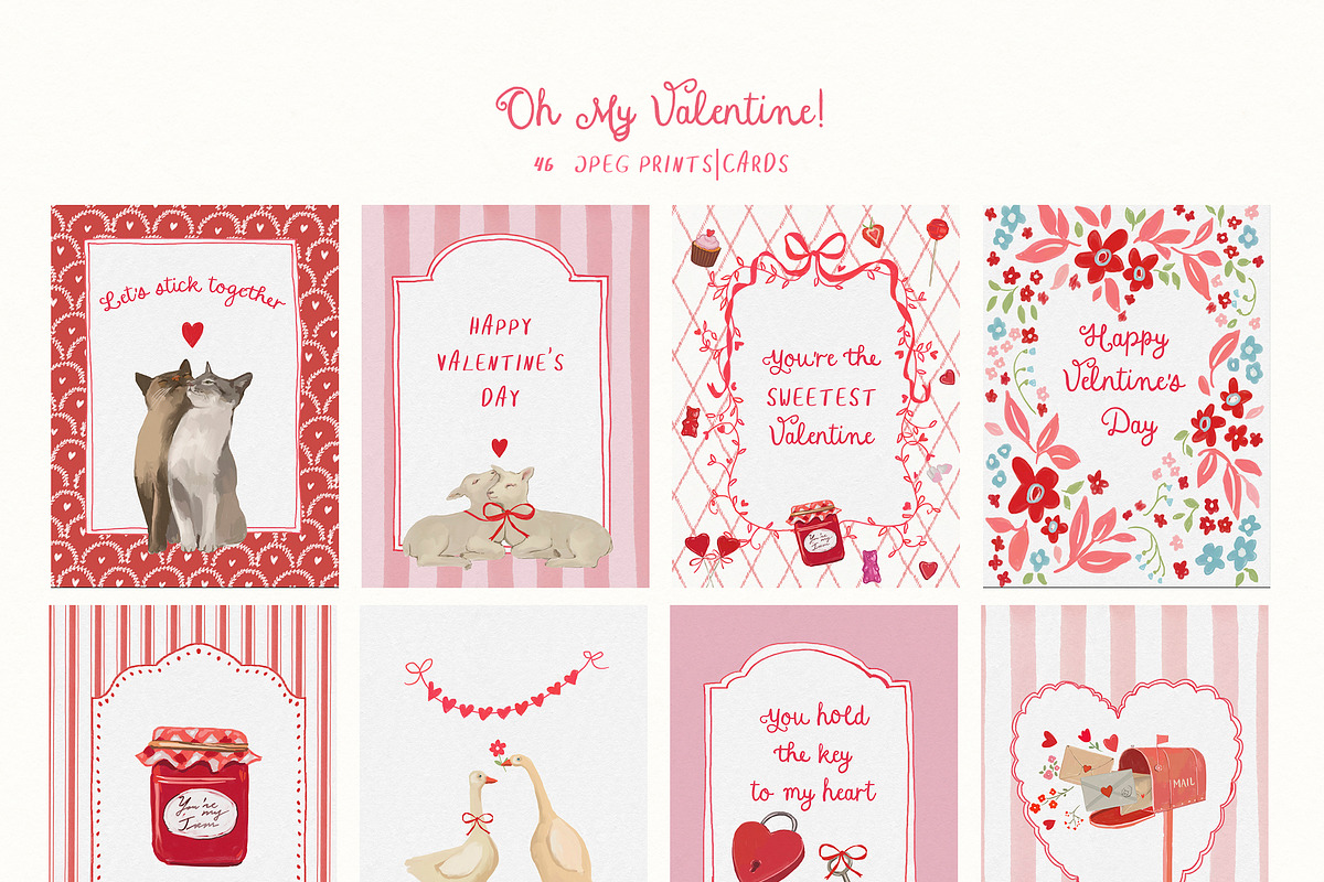 Valentine's Day Frames Cards Clipart, a Decorative Illustration by whiteheartdesign (Photo 22 of 23)