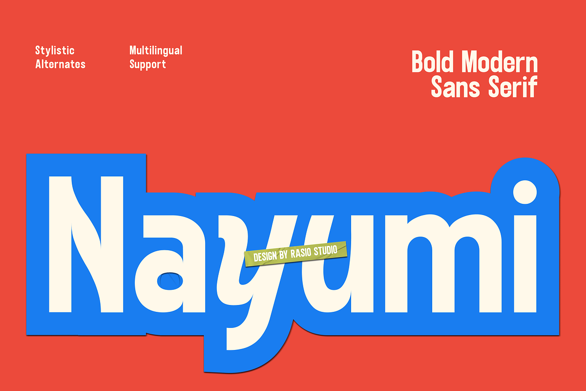 Nayumi Bold Modern Sans Font, a Sans Serif Font by Rasio Studio (Photo 1 of 12)