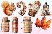 Watercolor Fall Woodland Clipart, a Graphic by CitraGraphics (Thumbnail 2 of 4)