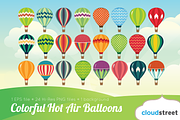 Colorful Hot Air Balloons Clipart, an Illustration by cloudstreetlab (Thumbnail 2 of 2)