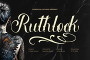 Ruthlock - Tattoo Script Font, a Script Font by Essentials Studio (Thumbnail 1 of 8)