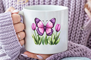 Butterfly Flowers Sublimation Clipar, an Illustration by DreamCafeArt (Thumbnail 6 of 6)