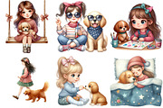 Little Girl and Dog Clipart, an Illustration by Pixels.Craft (Thumbnail 6 of 9)