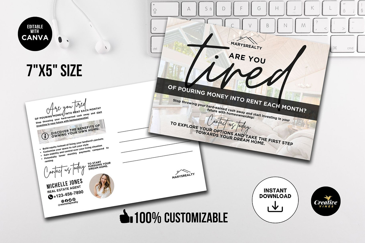 Real Estate Farming Postcard Bundle, a Card Template by CreativeVinesStore (Photo 6 of 8)