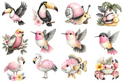 Watercolor Tropical Animals Clipart, an Illustration by Designworld (Thumbnail 2 of 5)