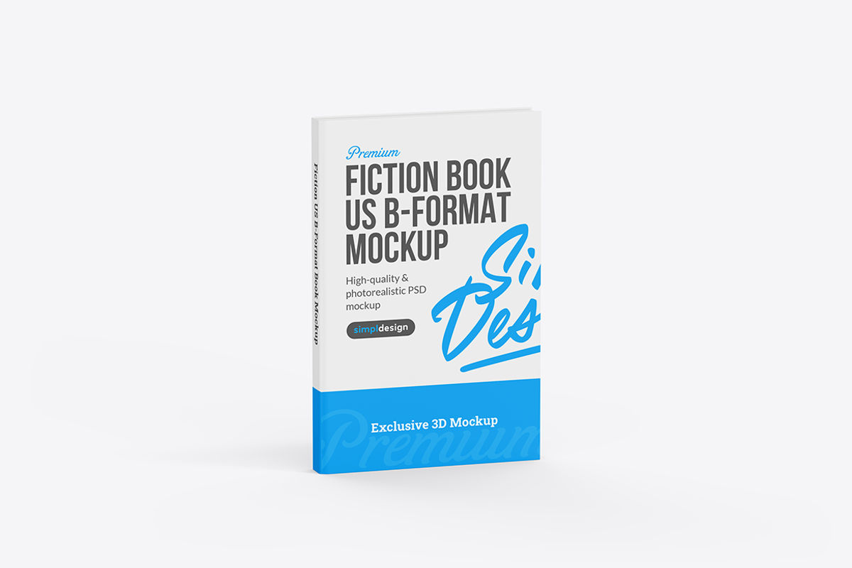 Fiction US B-Format Book Mockup, a Books & Magazine Mockup by SimplDesign
