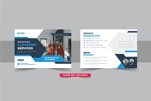 Cleaning service postcard 07, a Card Template by Pavel_design