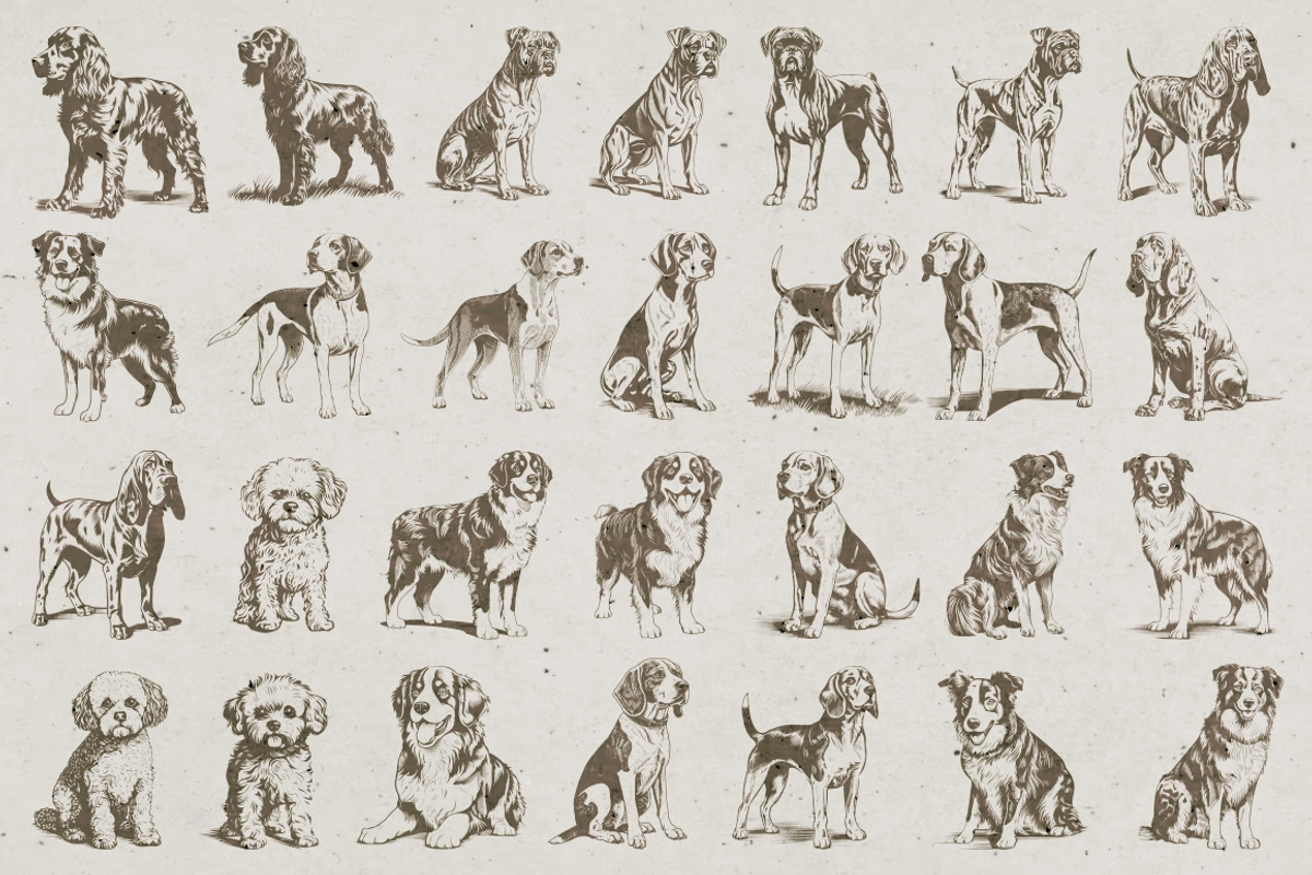 215 Dog Illustrations, an Animal Illustration by Nocturnal Wolf (Photo 10 of 14)