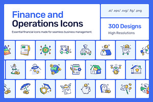 300 Finance and Operations Icons, a Duotone Icon by Creative Stall