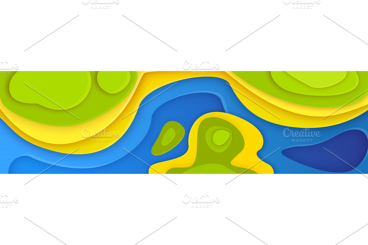 Paper cut river topography relief, an Illustration by art PVP - market