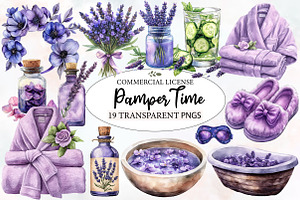 Lavender Pamper Time Clipart, an Illustration by Designworld