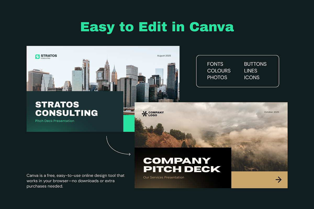 Canva Pitch Deck Template | Stratos preview 7