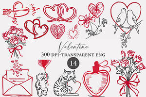 Watercolor Valentine clipart, an Illustration by Designworld