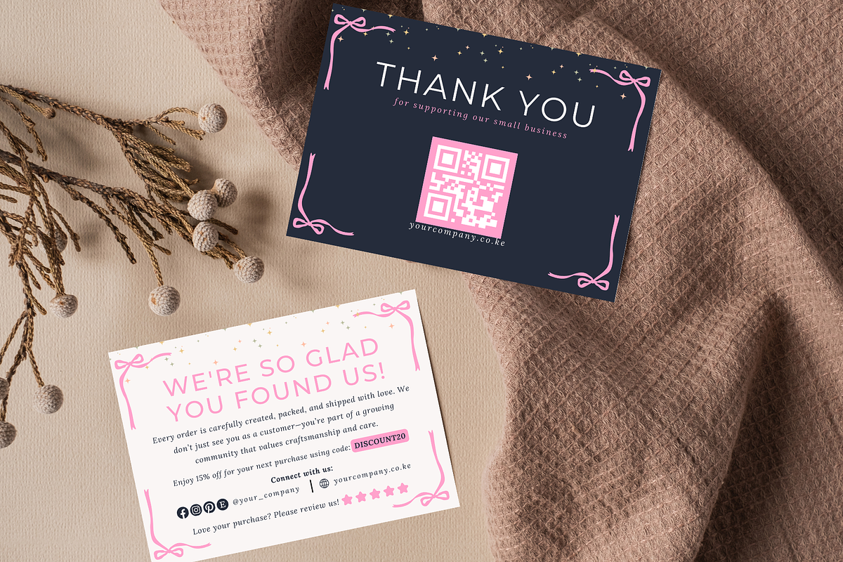 Thank You Card for Small Business, a Card Template by Elegant_Studio44 (Photo 1 of 5)