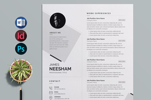 Minimal Resume / CV | Word & PSD preview 8