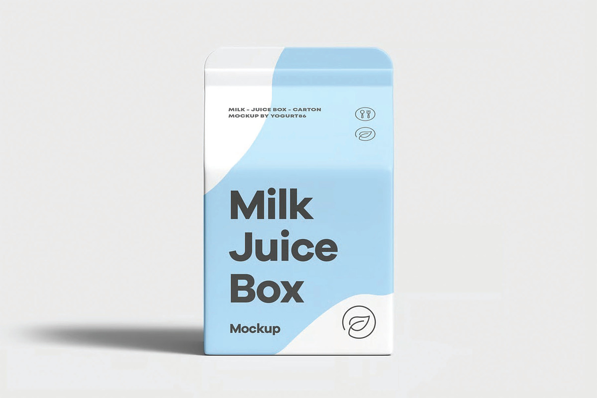 Milk Juice Box Mockup, a Packaging Mockup by DesignRushMarket (Photo 10 of 14)
