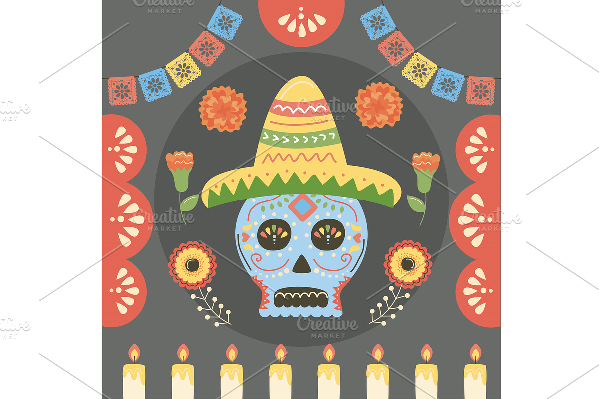 day of dead mexican celebration, an Illustration by studiogstock
