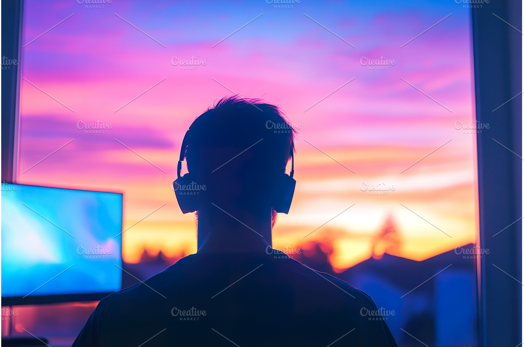 Silhouette of Person with Headphones, a Technology Photo by Lermont51