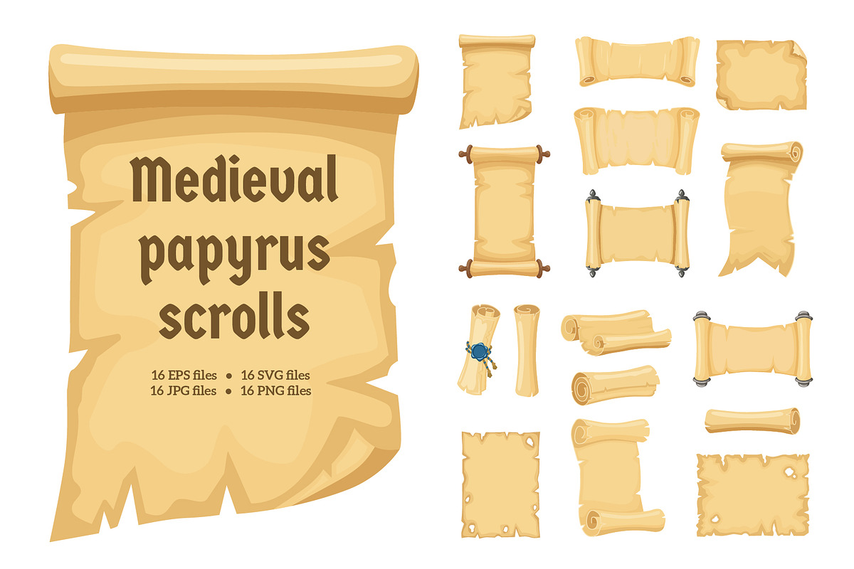 Medieval papyrus scrolls, an Object Graphic by Woters little shop (Photo 1 of 3)