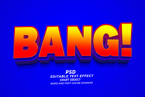 Bang PSD 3d Editable Text Effect