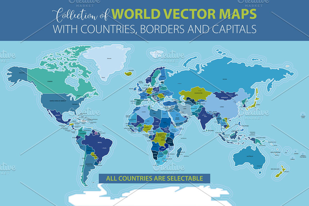 Collection of World Vector Maps, an Education Illustration by ÁRTICA (Photo 1 of 4)