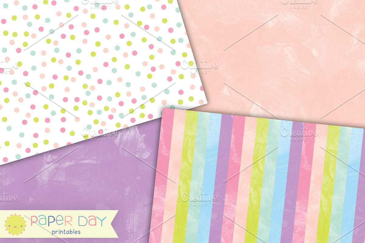 Pastel Watercolor Paper Pack, a Texture Graphic by Paper Day Printables (Photo 2 of 4)