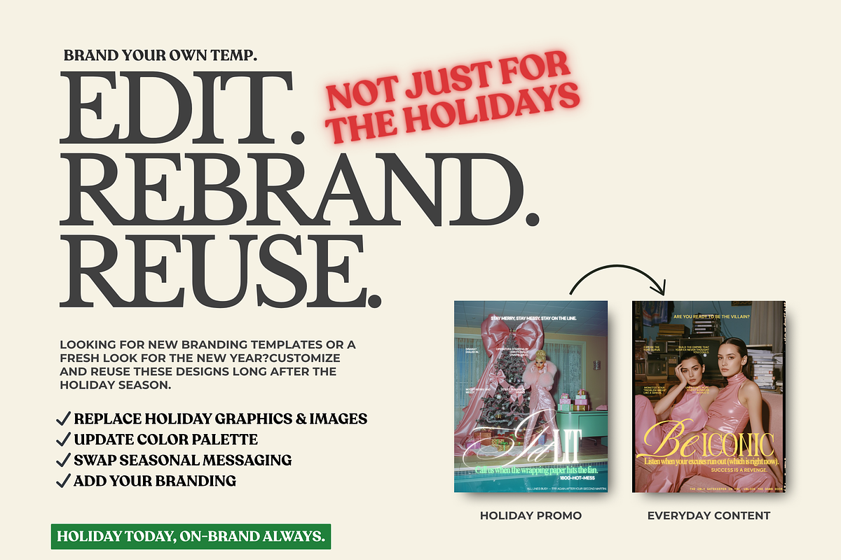 HOLIDAY HOTLINE Canva Template, a Social Media Template by BYOTstudios (Photo 12 of 12)