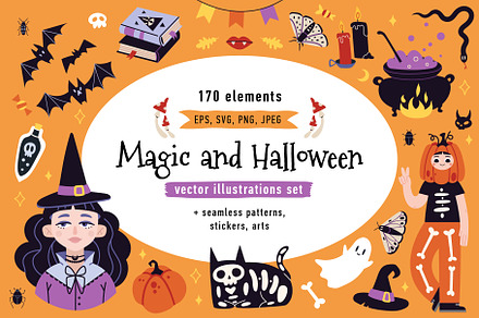 Magic and Halloween illustration