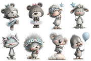Watercolor Nursery Animals Clipart, an Illustration by Designworld (Thumbnail 2 of 5)