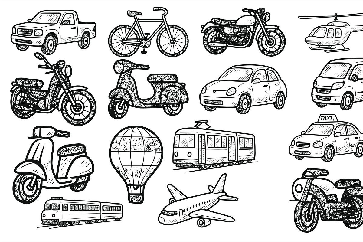 Transportation Icon Set, an Object Graphic by nikagraphic