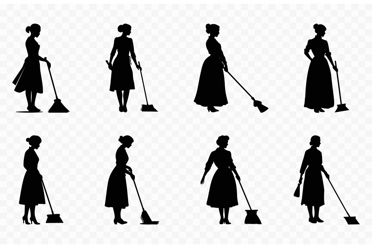 Cleaning Woman Silhouette SVG Set, a Work Illustration by Gfx Expert Team (Photo 2 of 3)