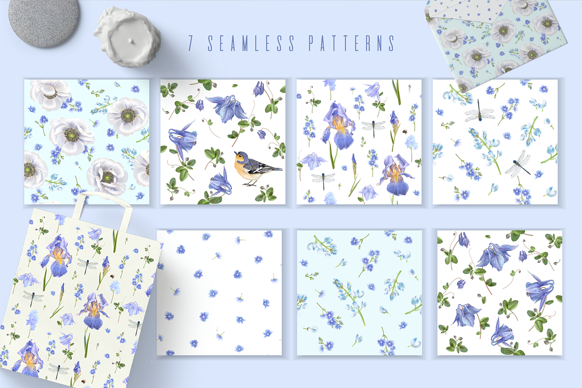 BLUE DREAM| CLIPART, a Decorative Illustration by Purple-Bird (Photo 19 of 20)