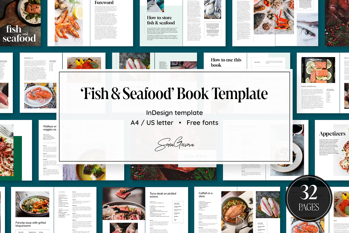 Fish&Seafood Recipe Book, a Magazine Template by SonaGeciova (Photo 1 of 17)
