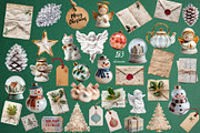 Vintage Christmas Collage Pack, an Object Graphic by Designwork (Thumbnail 4 of 9)
