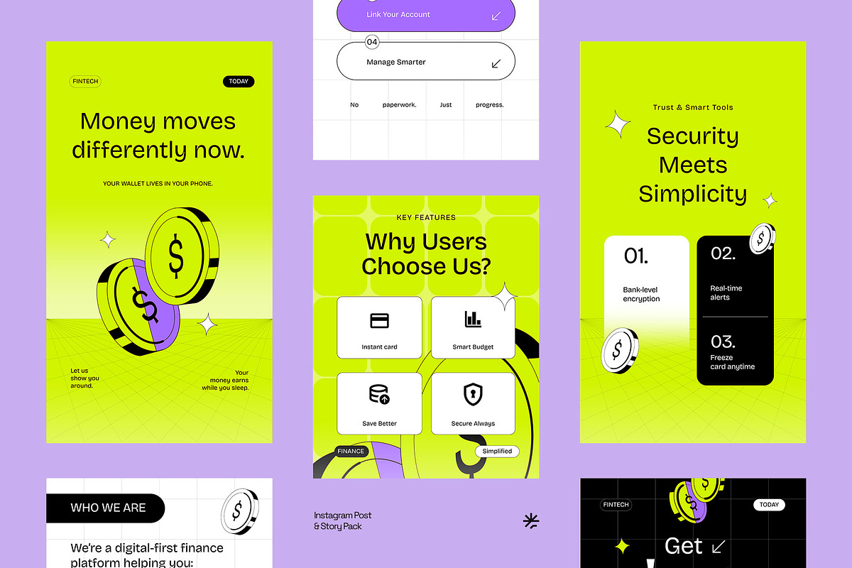 AI Financial Technology Instagram, a Social Media Template by fakhroo (Photo 1 of 5)