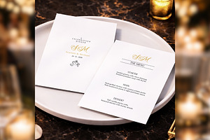 Luxury Wedding Menu Canva bd004, a Card Template by TyphoonStudio